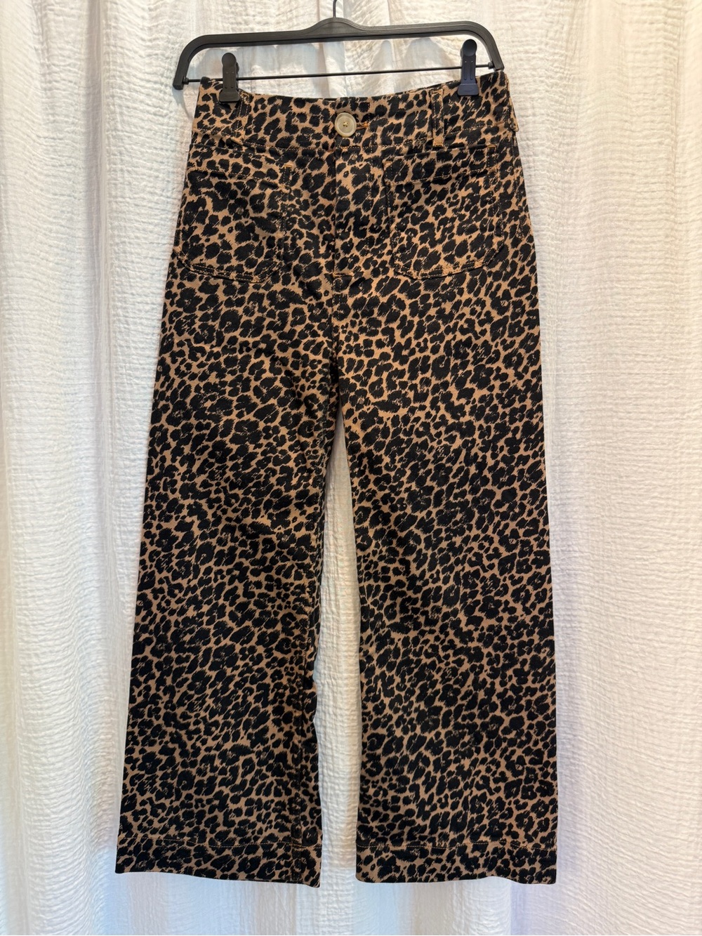 Maeve The Colette Leopard Print Wide-Leg Women’s Jeans - Tan/Black - Picture 2 of 7